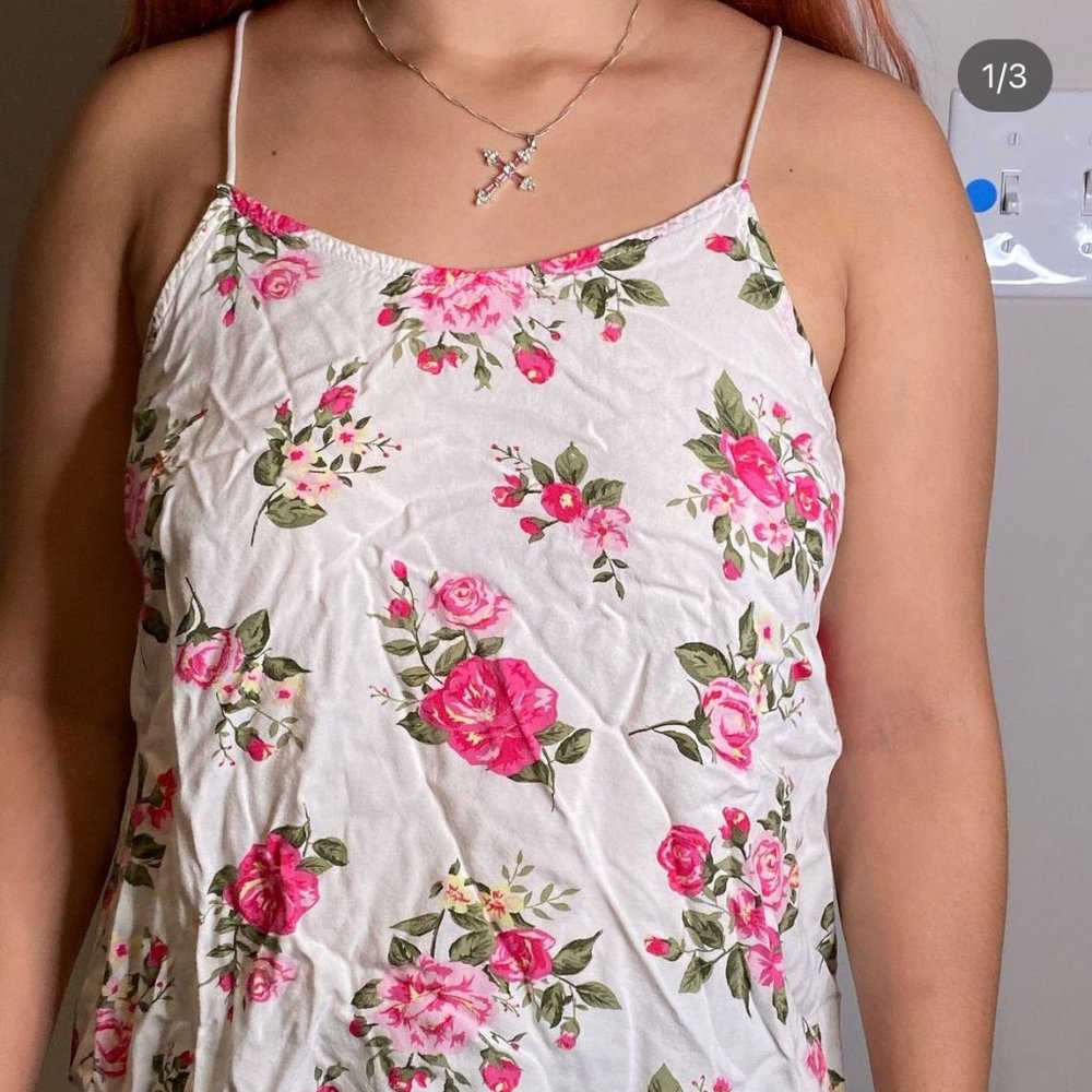 Cute Light Floral Flow Strap Top